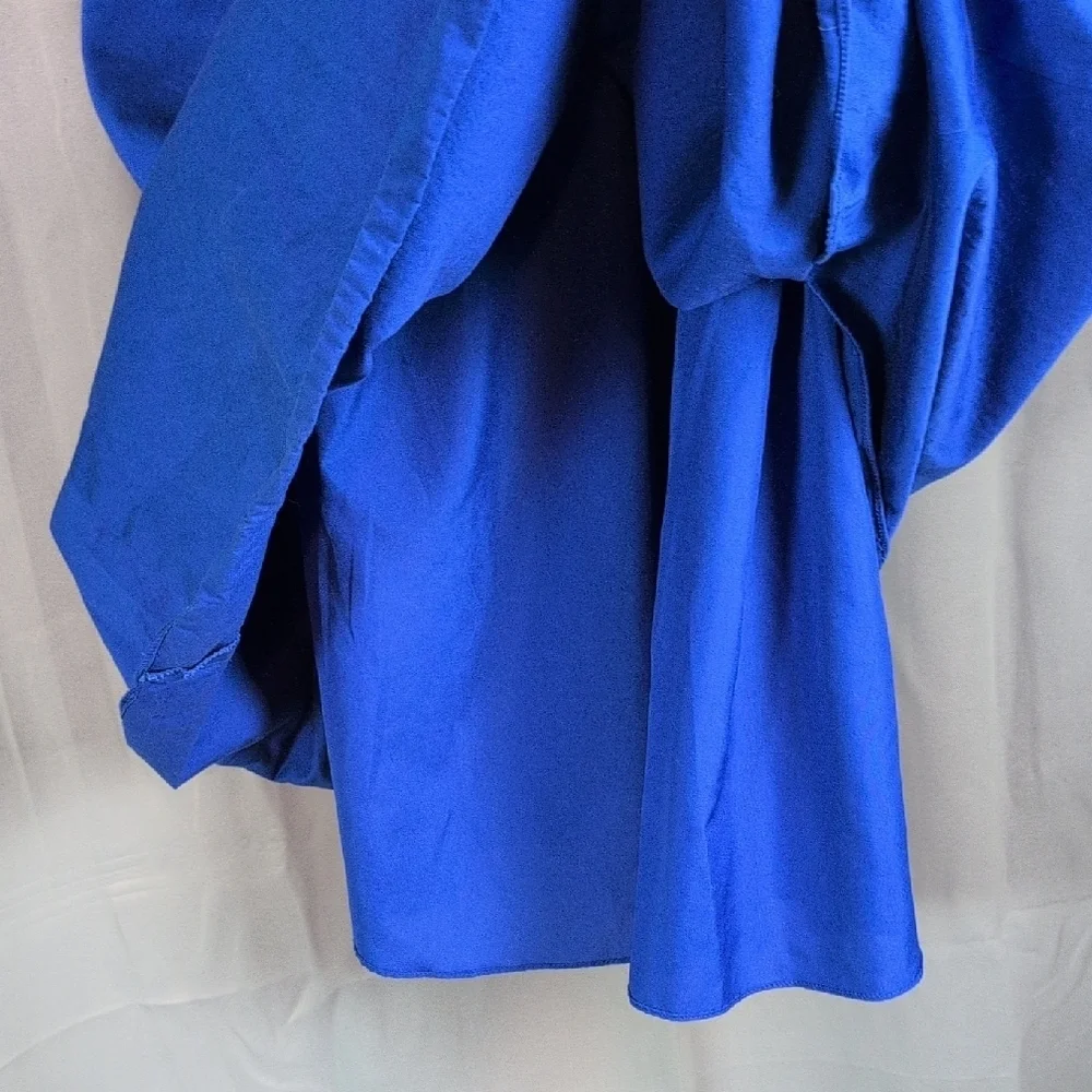David's Bridal Blue Ruched Halter‎ Midi Dress